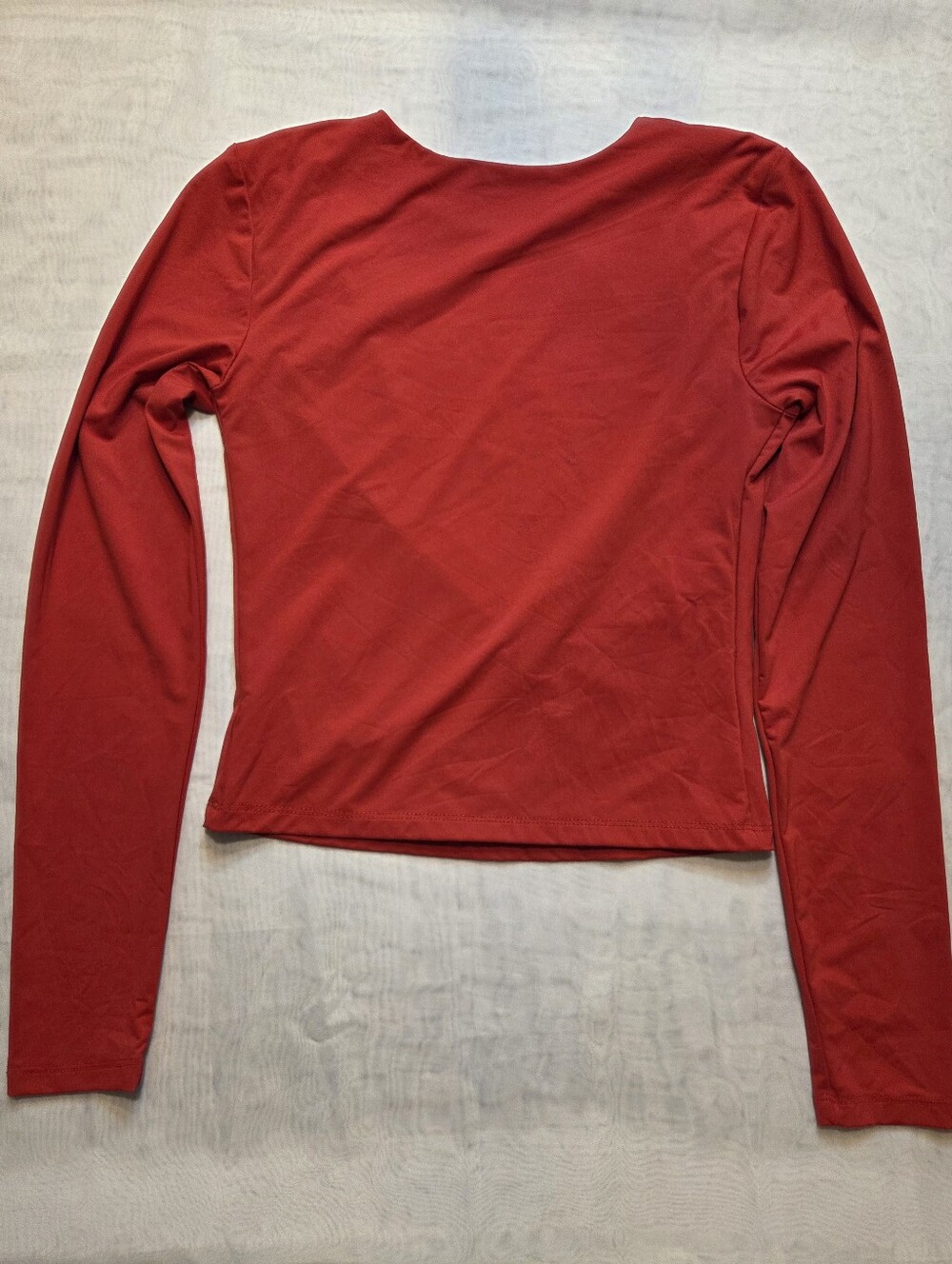 Women’s Long-Sleeve Red Crewneck Top
